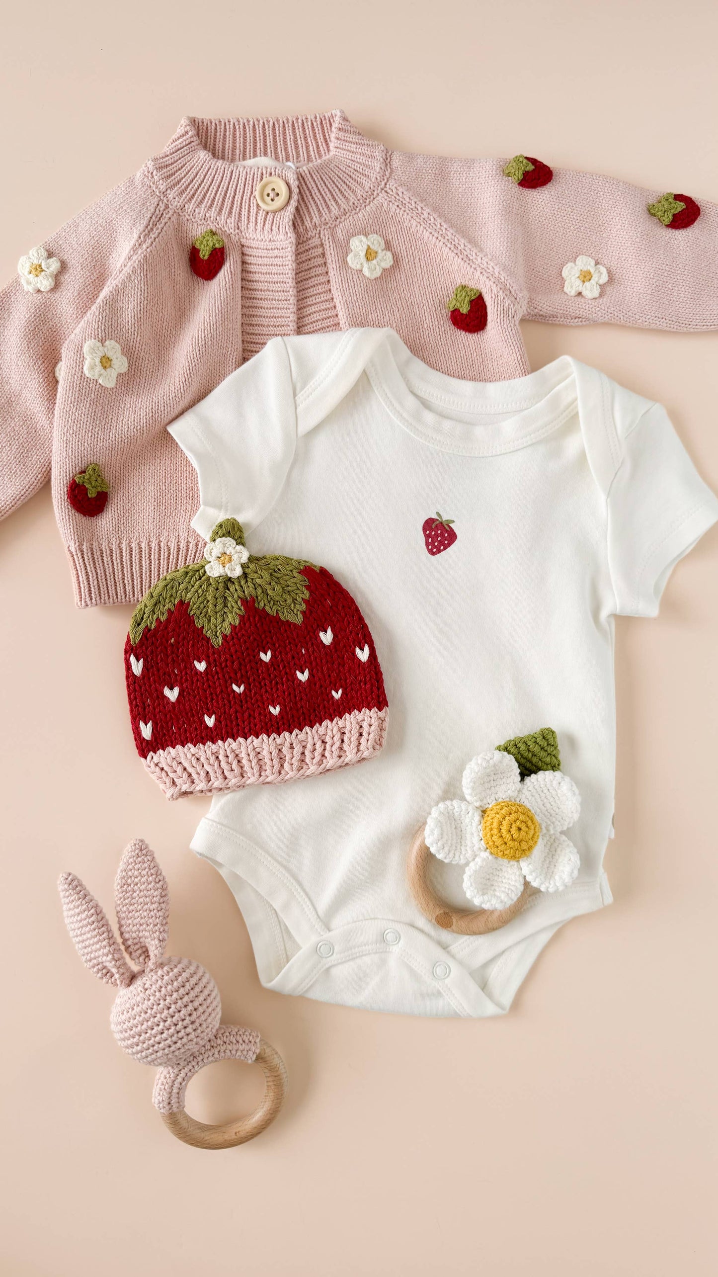 White Cotton Flower Crochet Rattle