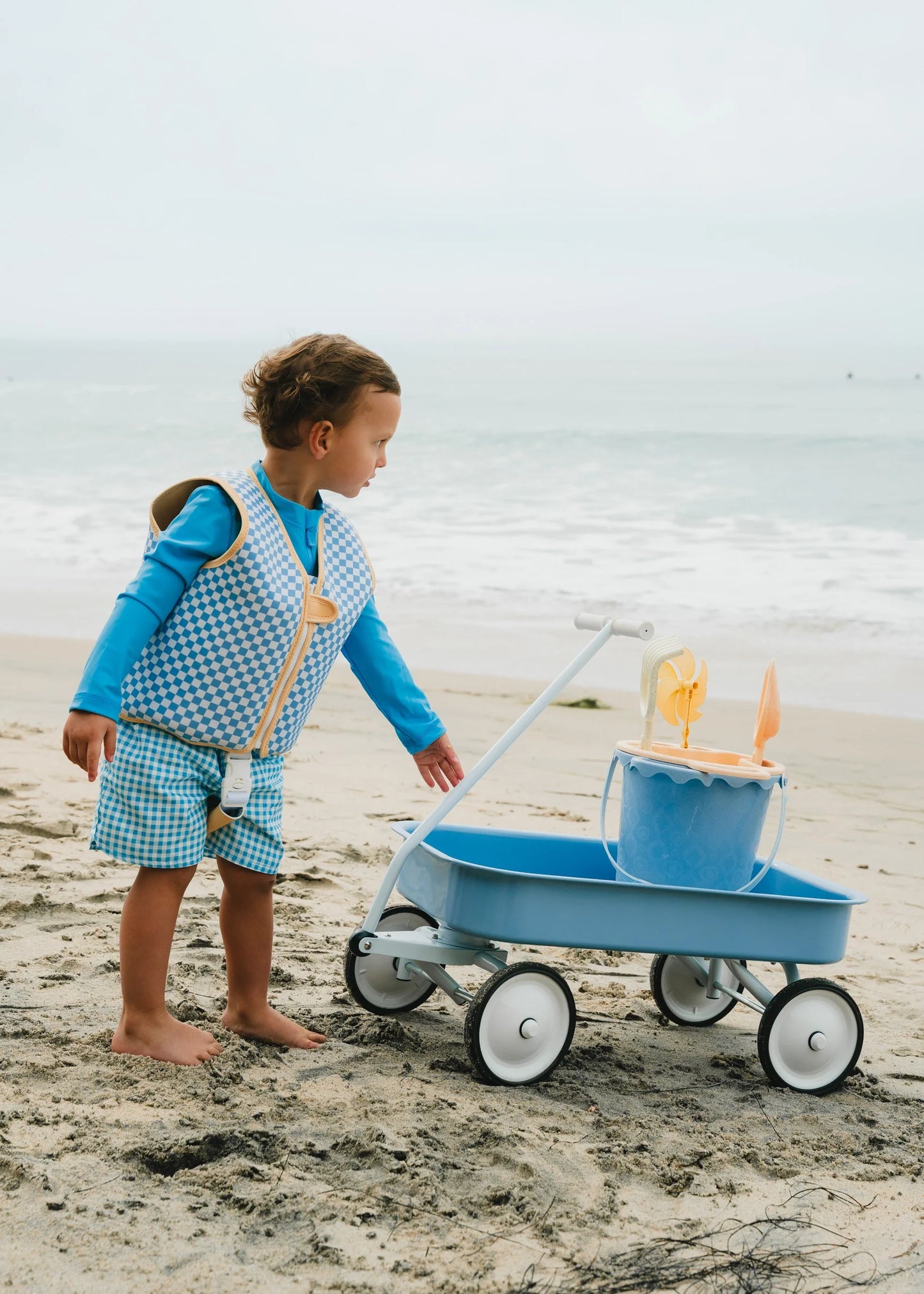 Oversized 6-Piece Wheat Straw Sand Toy Set - Bucket & Accessories