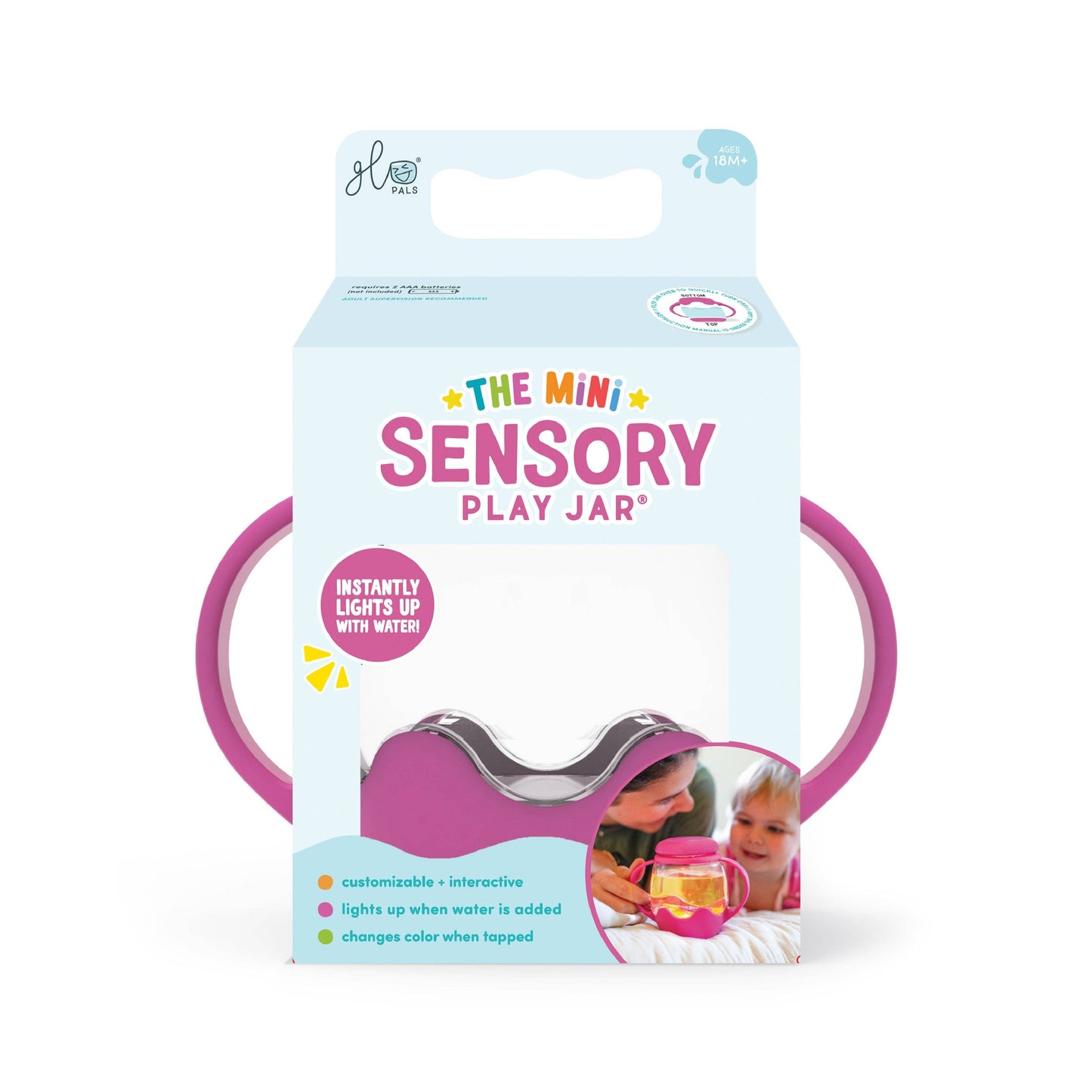 Glo Pals Mini Sensory Jar and Silicone Fun Filler Bundle - Pink: EACH