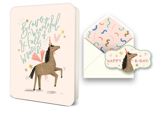Brave and Beautiful Birthday Deluxe Greeting Card