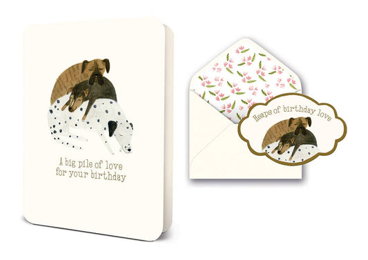 Puppy Love Birthday Deluxe Greeting Card