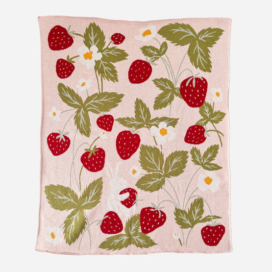 Strawberry Bunny Organic Blanket