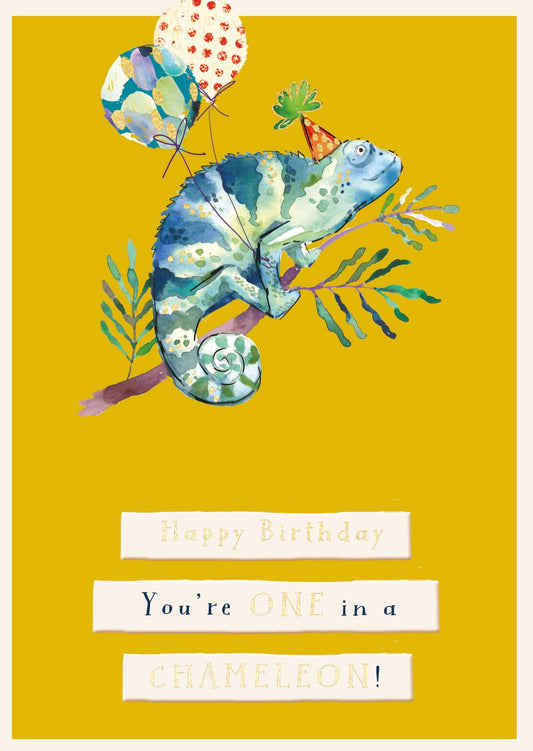 BIRTHDAY GREETING CARD CHAMELEON LING DESIGN