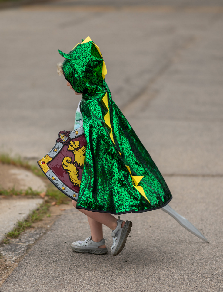 Dragon/Knight Cape, Green/Silver