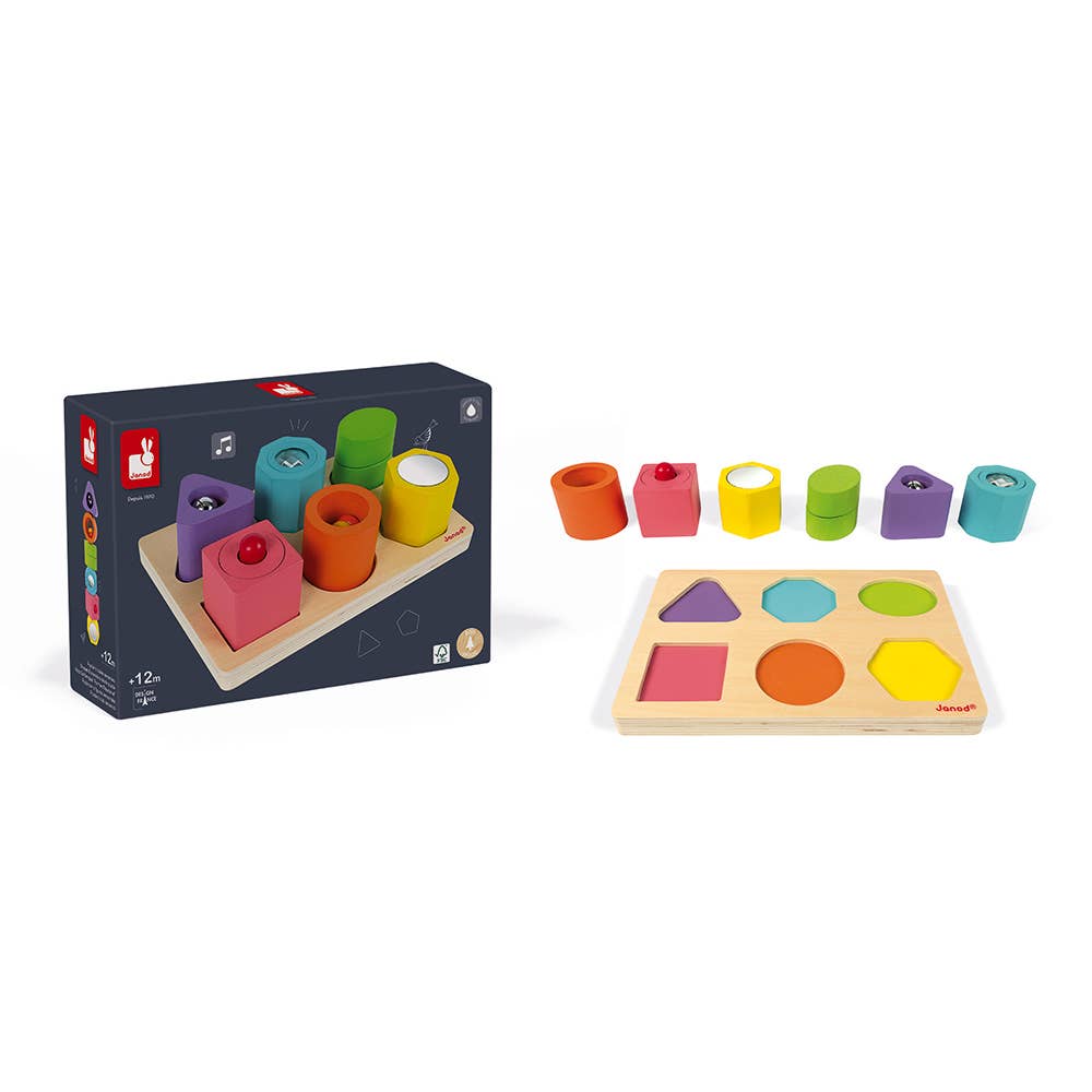 I Wood | Shapes & Sounds | 6 Block Puzzle | 12 Months+