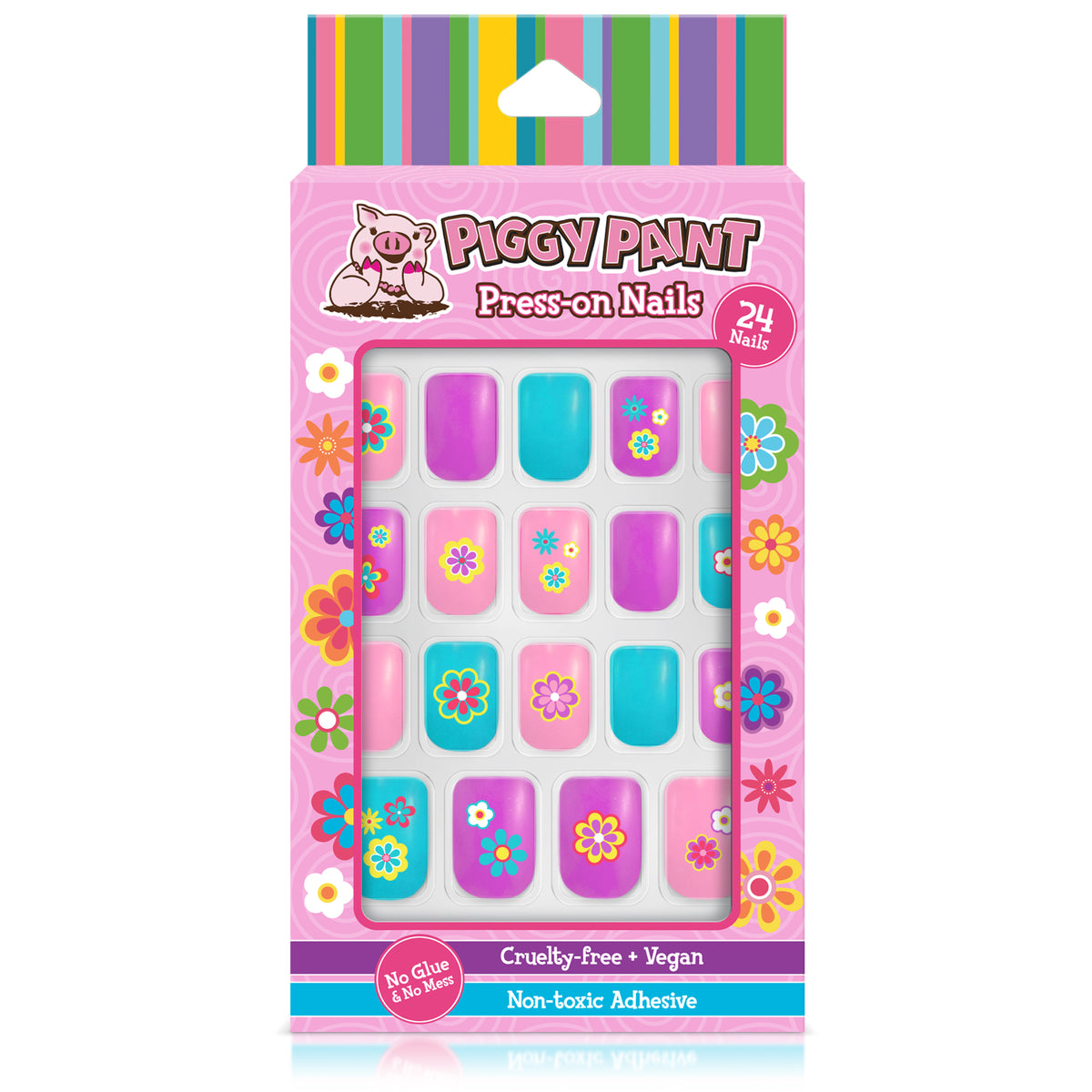 Flower Power Piggy Press-on Nails