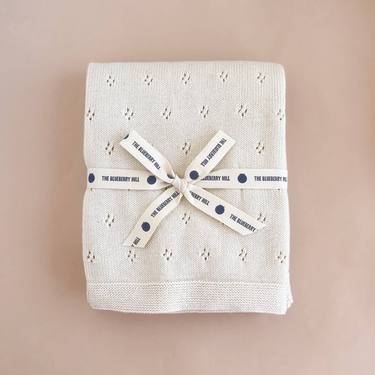 Heirloom Pique Blanket Cream Cotton Baby Embroidery Blanks