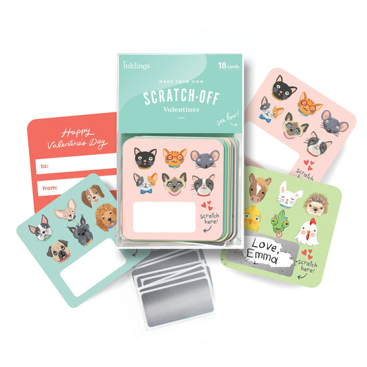 Scratch-off Valentine Cards - Pet Faces
