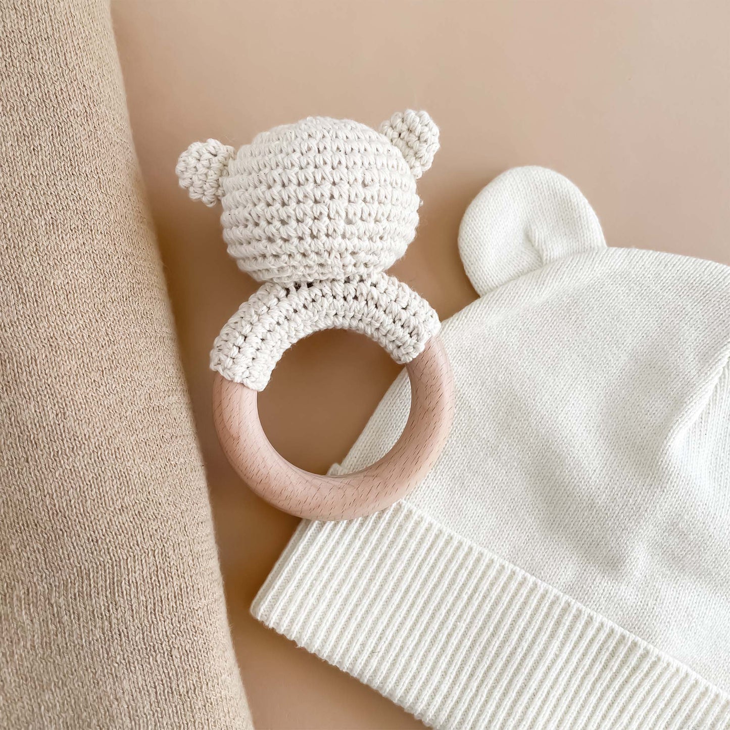 Bear Cotton Crochet Rattle