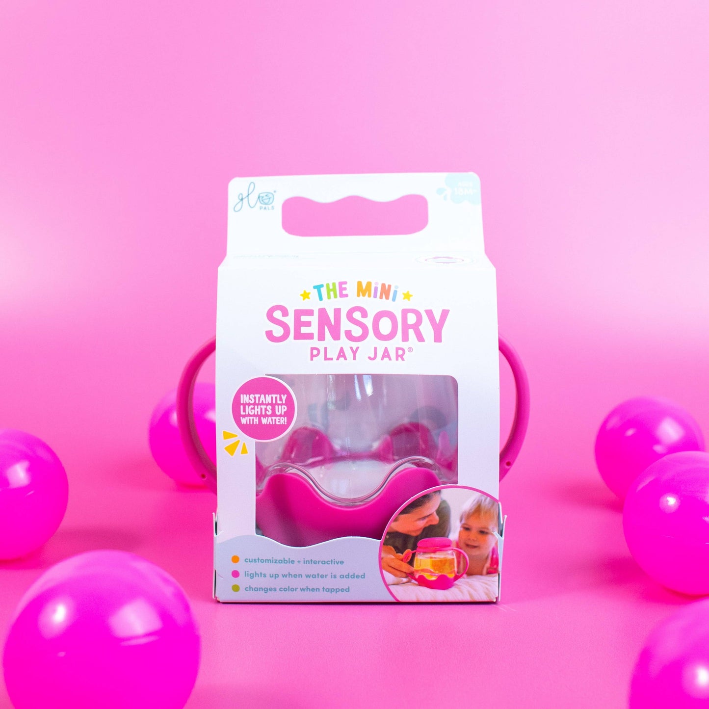 Glo Pals Mini Sensory Jar and Silicone Fun Filler Bundle - Pink: EACH