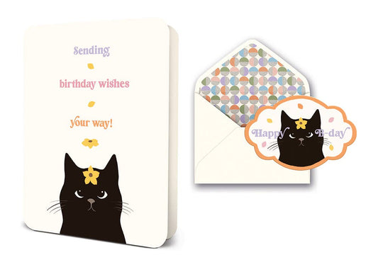 Daisy Cat Birthday Deluxe Greeting Card