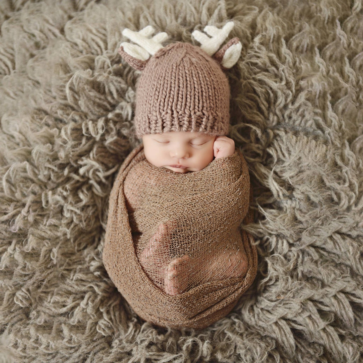 Hartley Deer Tan | Baby & Kids Hat Beanie Gift: XS; 3-6mths