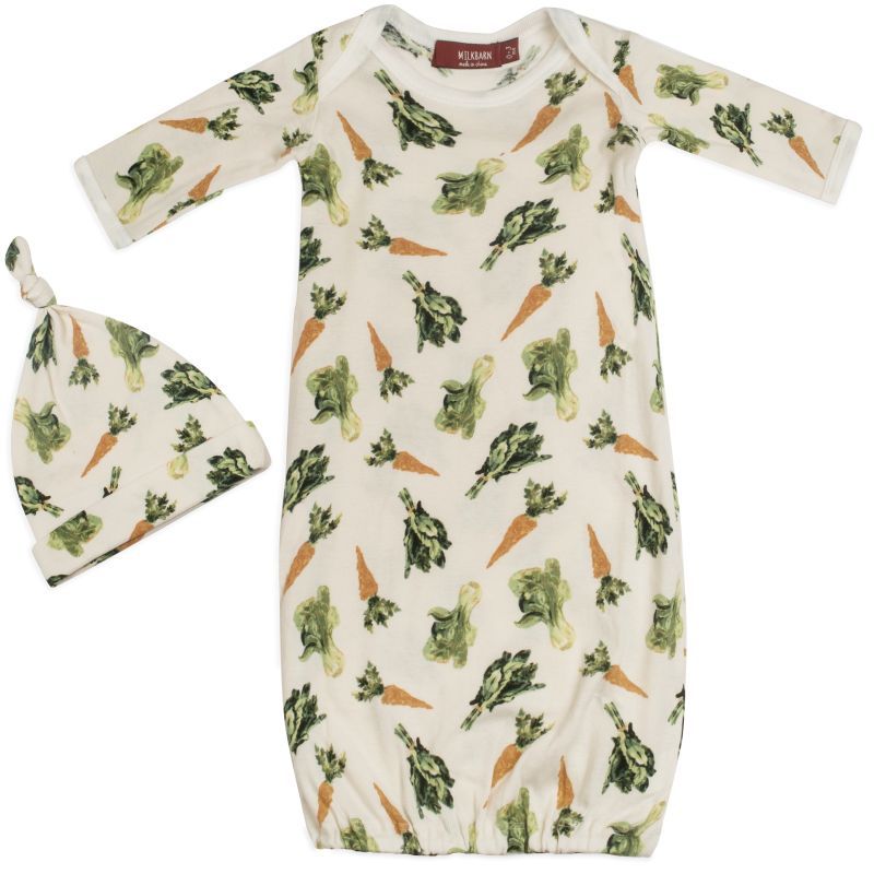 Bamboo Newborn Gown and Hat Sets