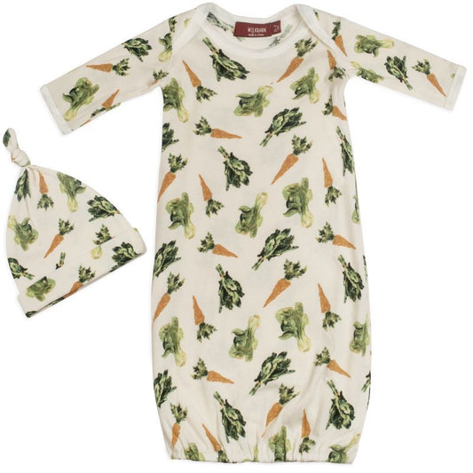 Bamboo Newborn Gown and Hat Sets