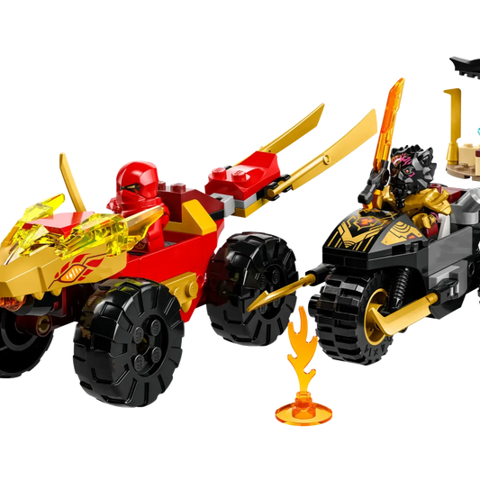 LEGO Kai and Ras's Car and Bike Battle