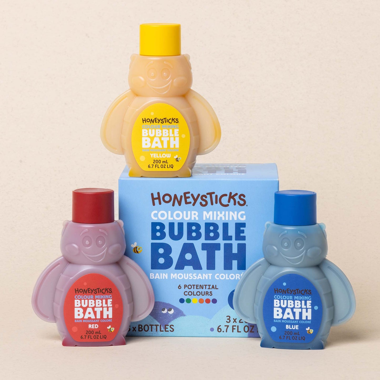 Honeysticks Bubble Bath Color Mixing 3pk
