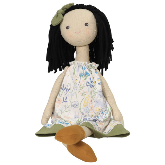 Jedda Doll in Green and Blue Printed Dress