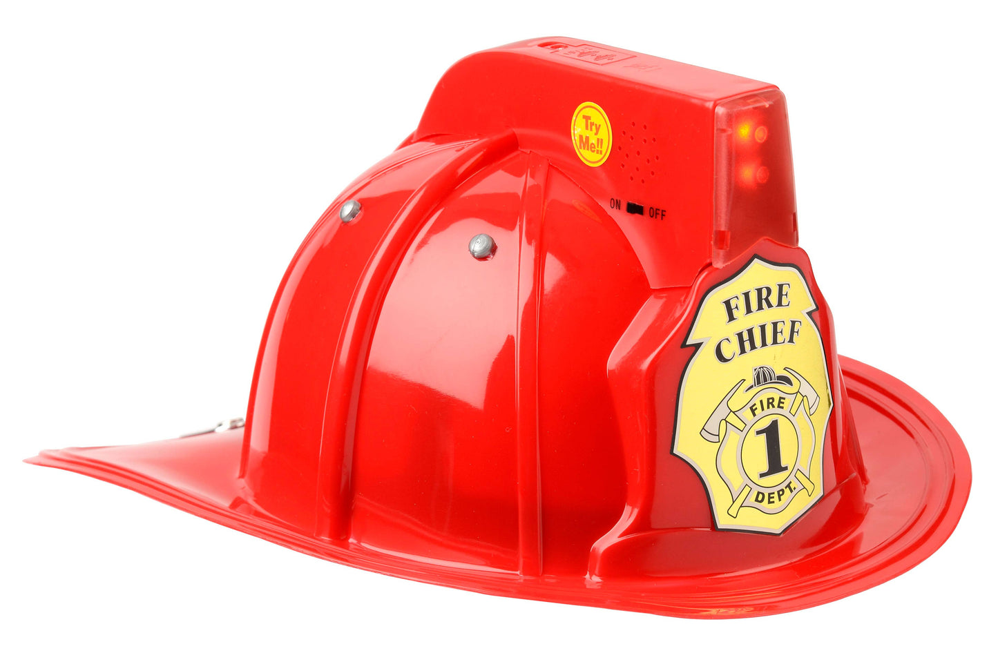 Fire Chief Helmet w/ Siren & Lights: Red