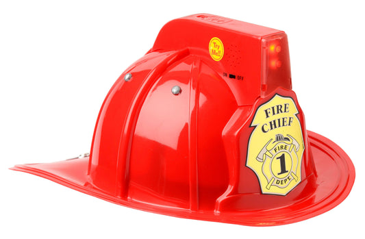Fire Chief Helmet w/ Siren & Lights: Red