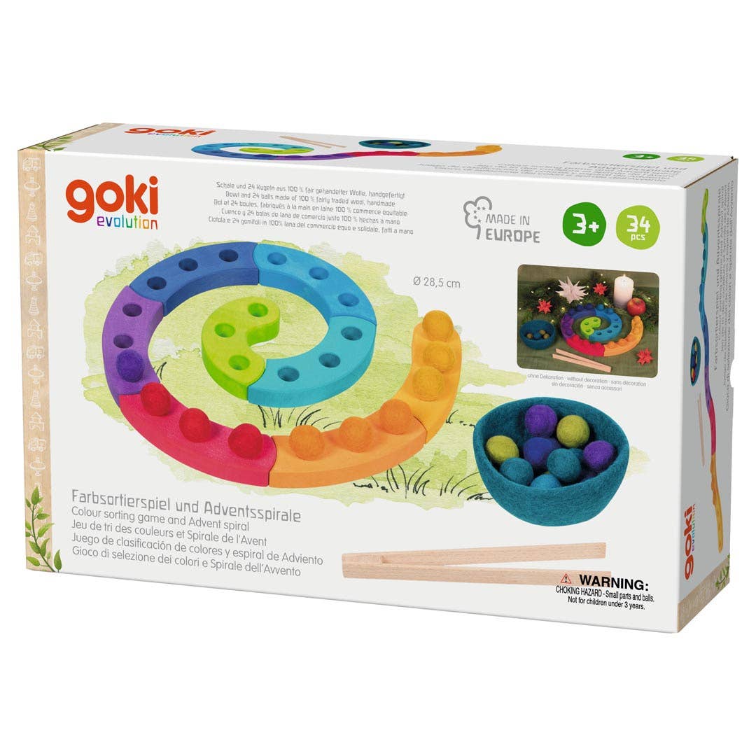 Color Sorting Game & Advent Spiral - 34 pieces