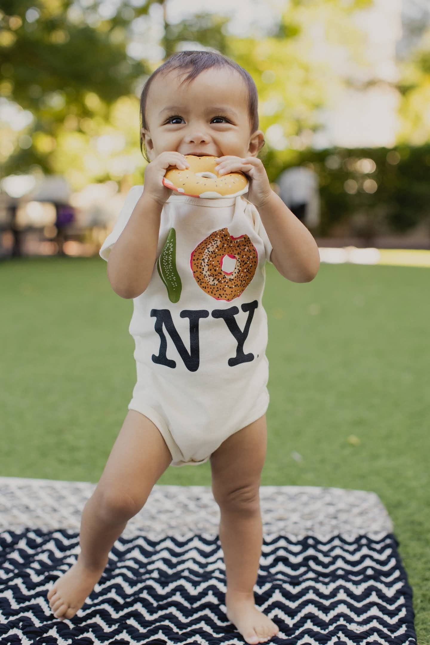 Olmo inspired Lox Bagel Natural Rubber Baby Teether