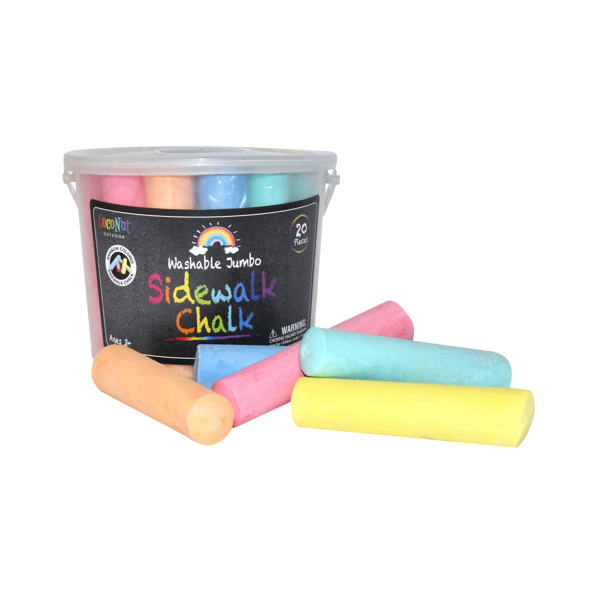 Jumbo Outdoor Sidewalk Chalk 20 Piece Bucket