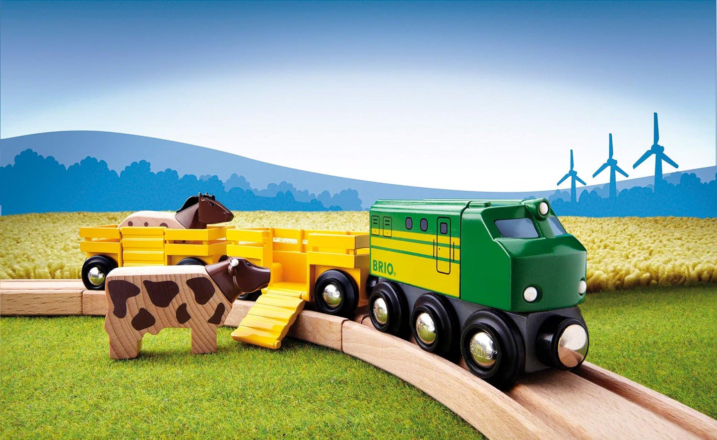 BRIO World 33404 Farm Train Set - 5-Piece FSC-Certified Accessories