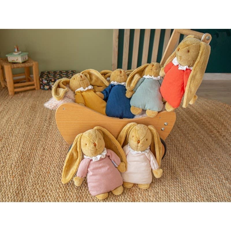 Angel's Nest Bunny Soft Toy with Rattle - Curry