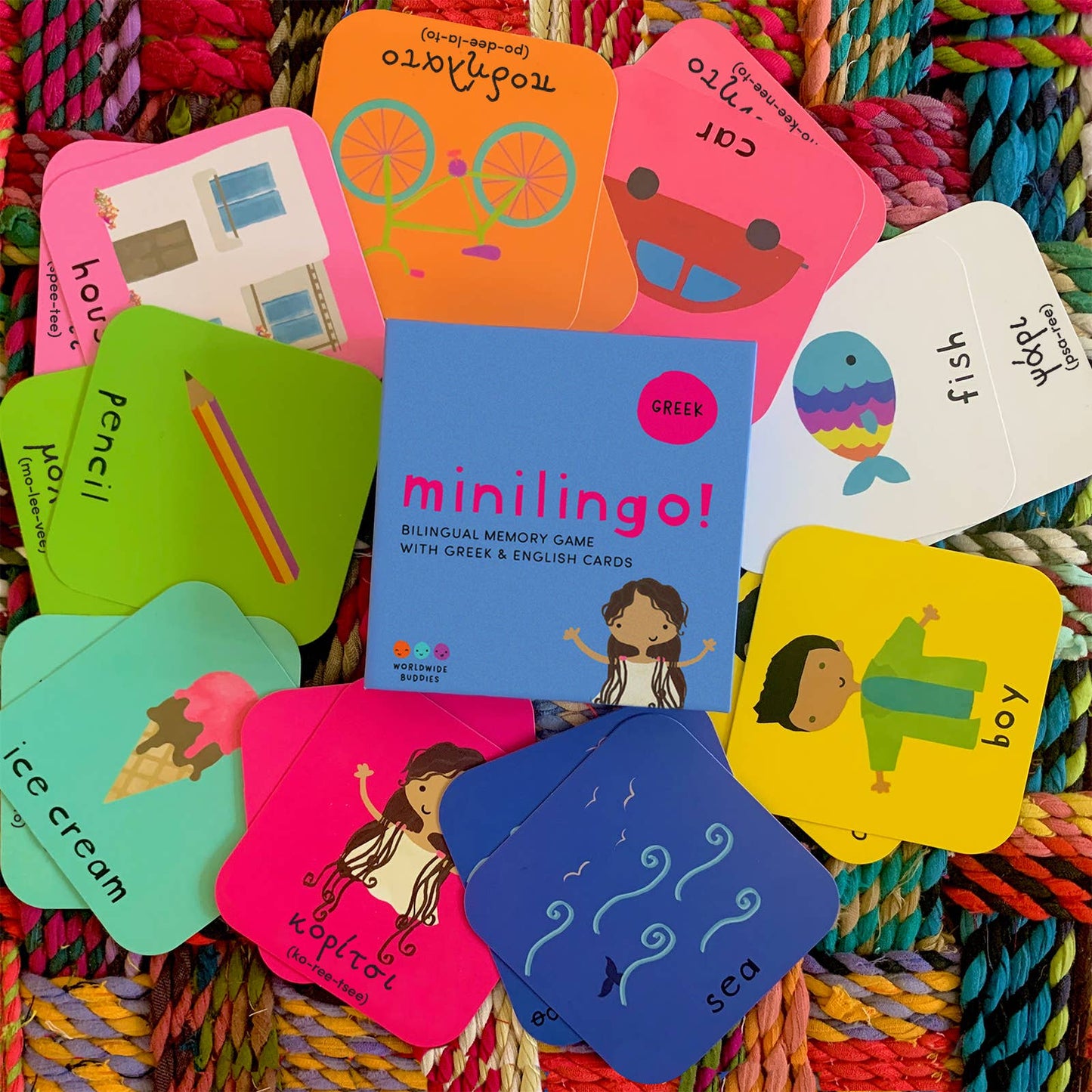 Minilingo Greek/English Bilingual Flashcards for Kids