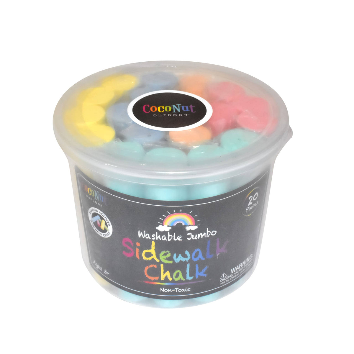 Jumbo Outdoor Sidewalk Chalk 20 Piece Bucket