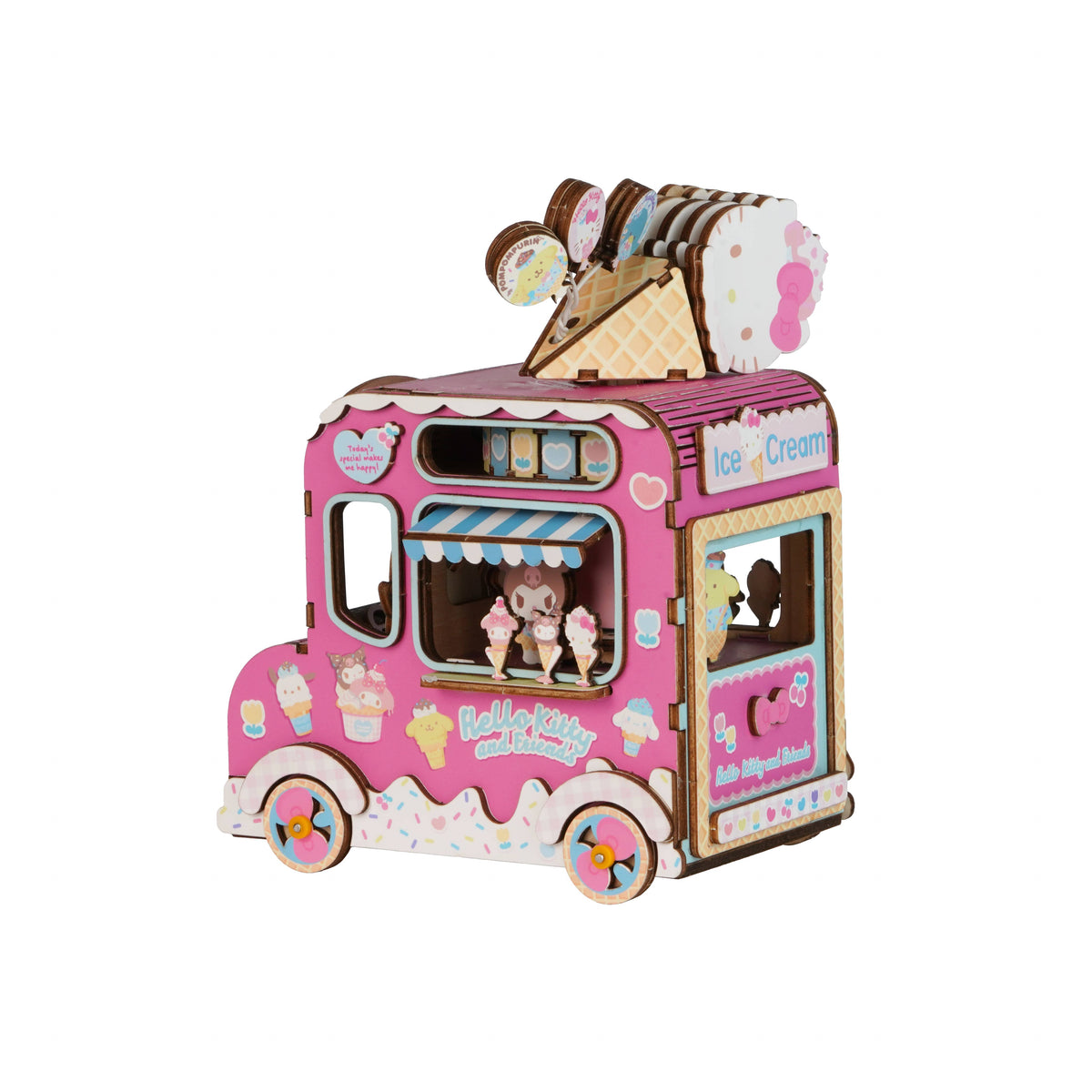 3D Wooden Music Box Puzzle: Hello Kitty® Ice Cream Truck