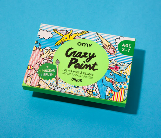 Dinos paint activity - with brush + pre-applied paint