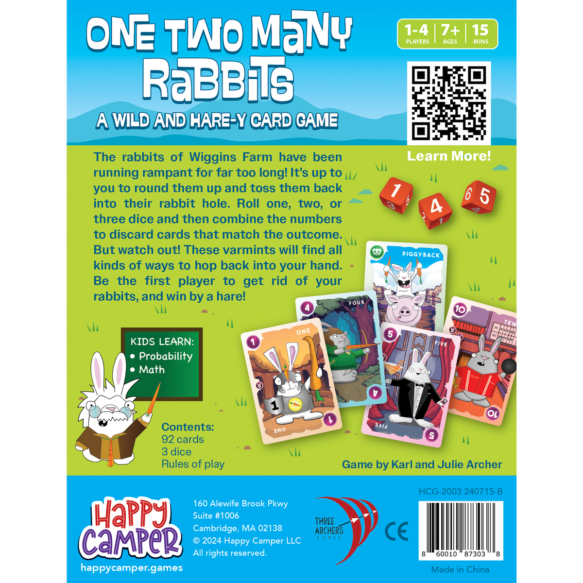 Wild Card Rabbit Game One Two Many Rabbits - A Wild & Harey Card Game – Pebbles Toys & Gifts