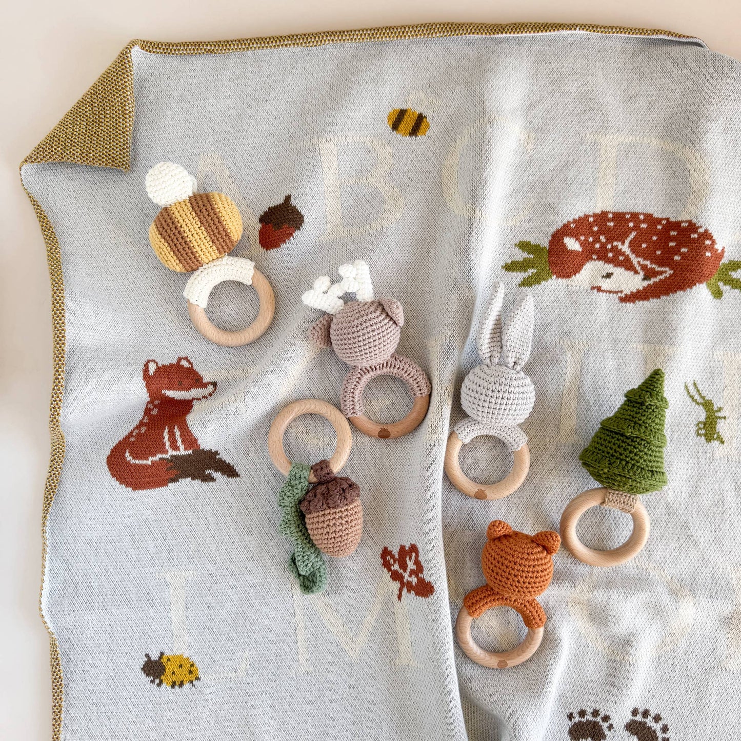 Deer Crochet Cotton Rattle