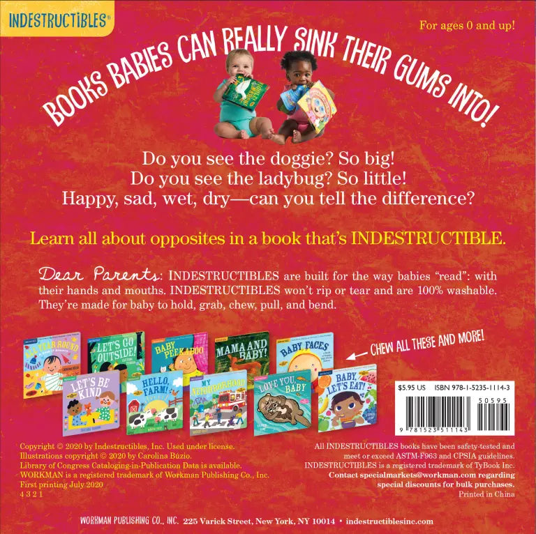 Indestructibles: Big and Little: A Book of Opposites