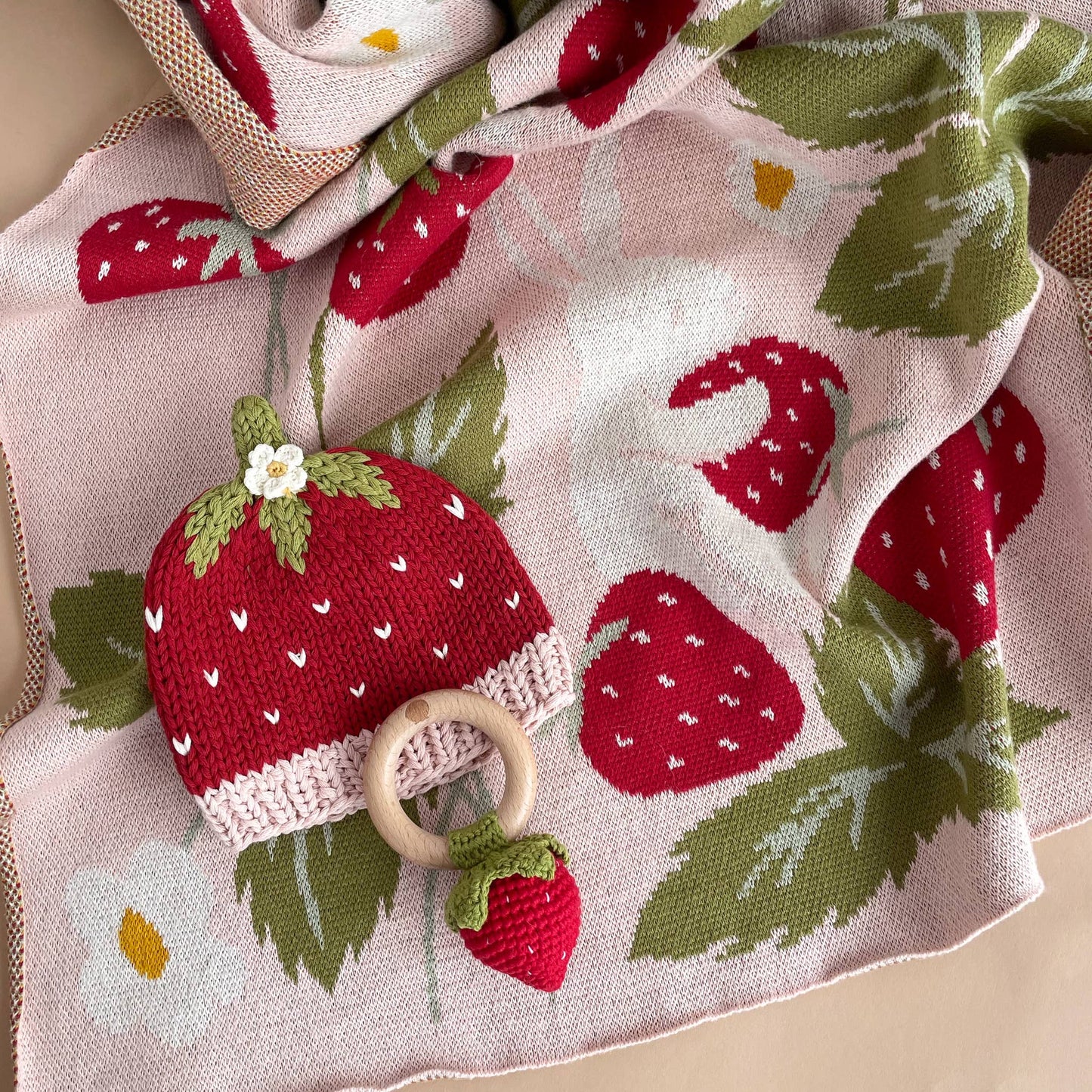 Strawberry Bunny Organic Blanket