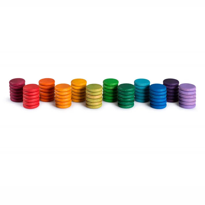 GRAPAT 72 Wooden Coins 12 colors