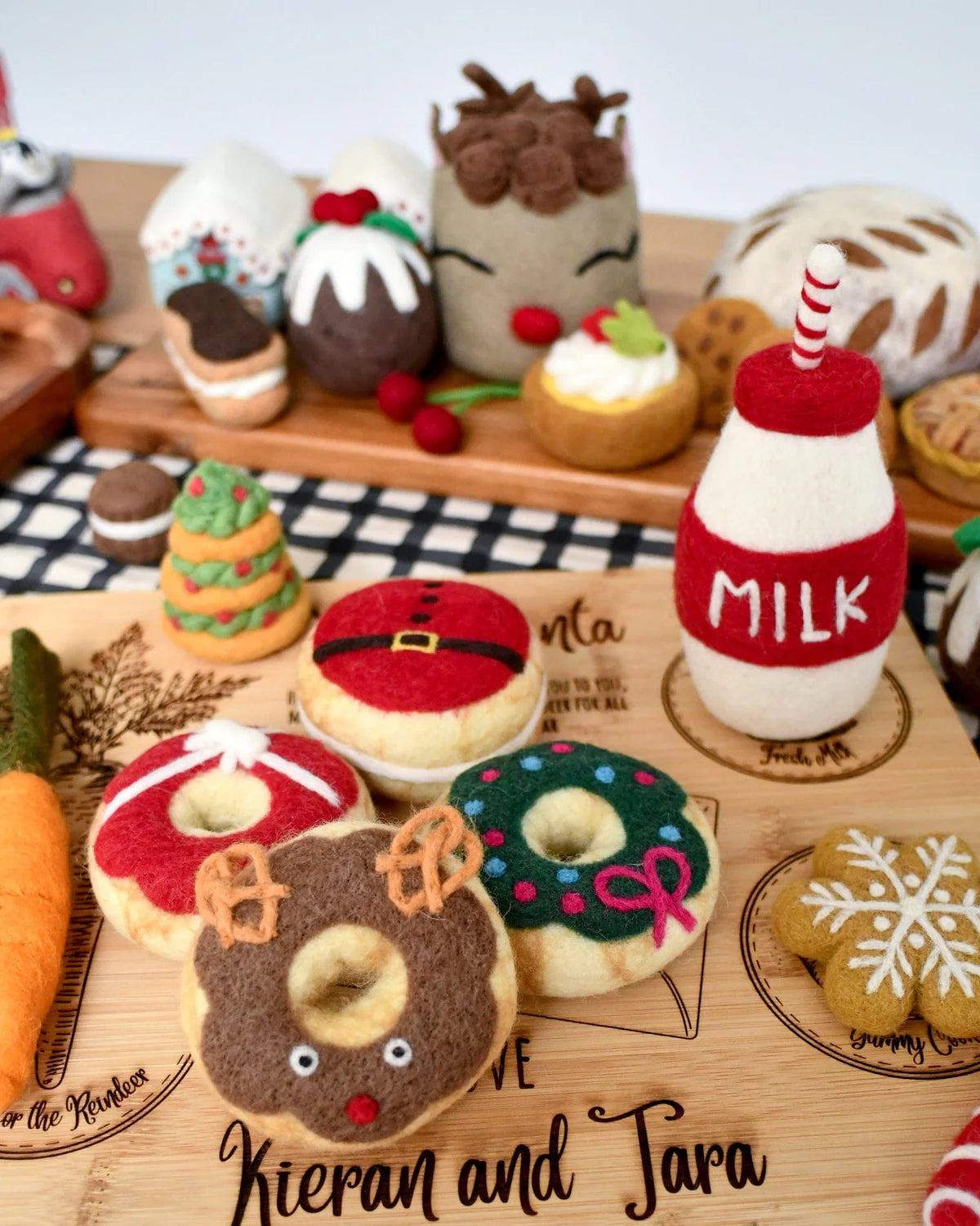 Santa's Milk and 4 Christmas Donuts - Magical Christmas Play Food Set