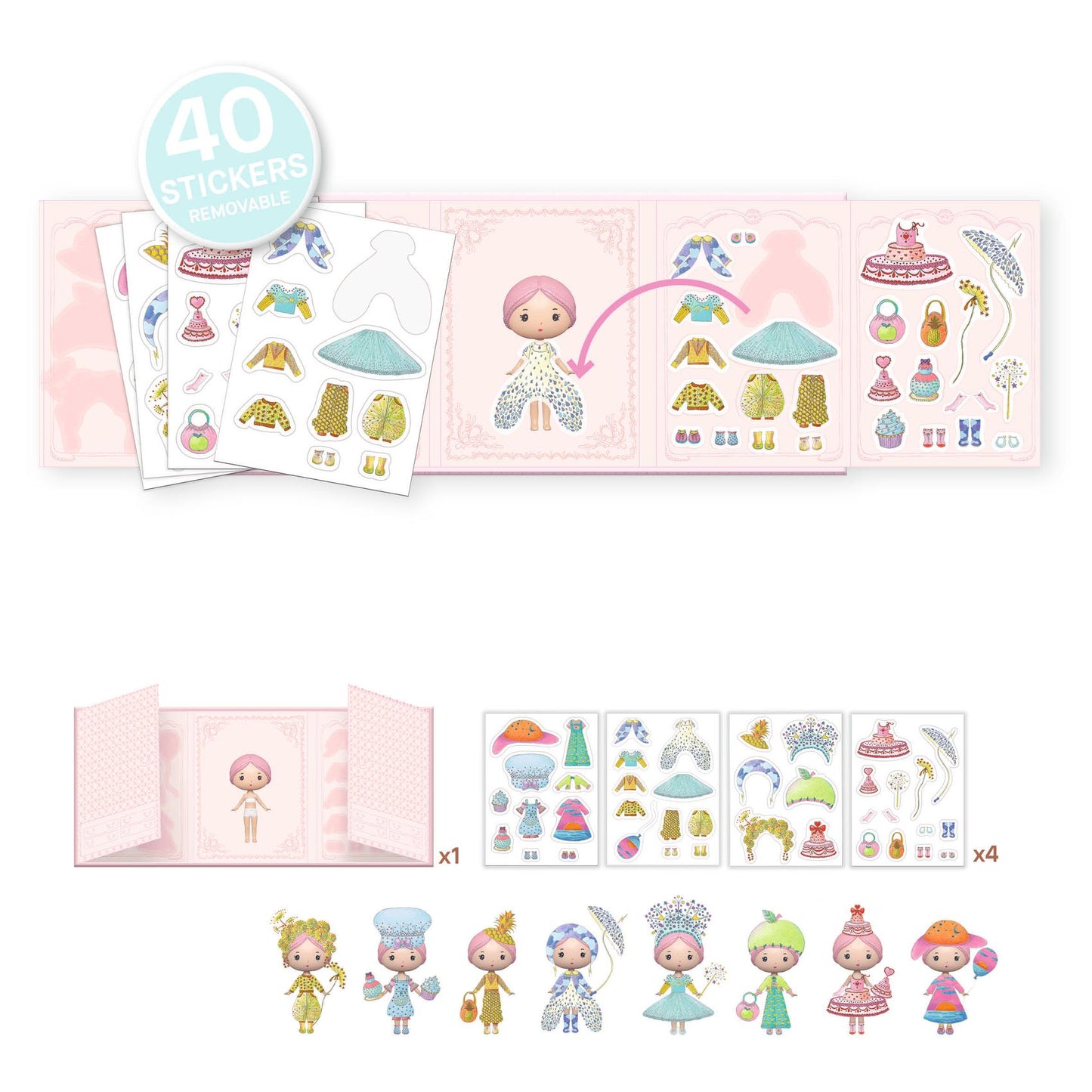 Tinyly Miss Lilypink Removeable Stickers