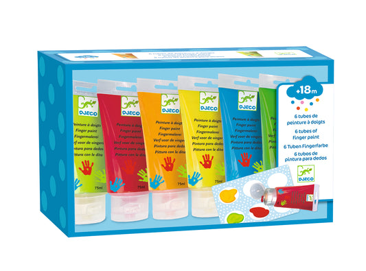 6 Finger Paint Tubes Classic