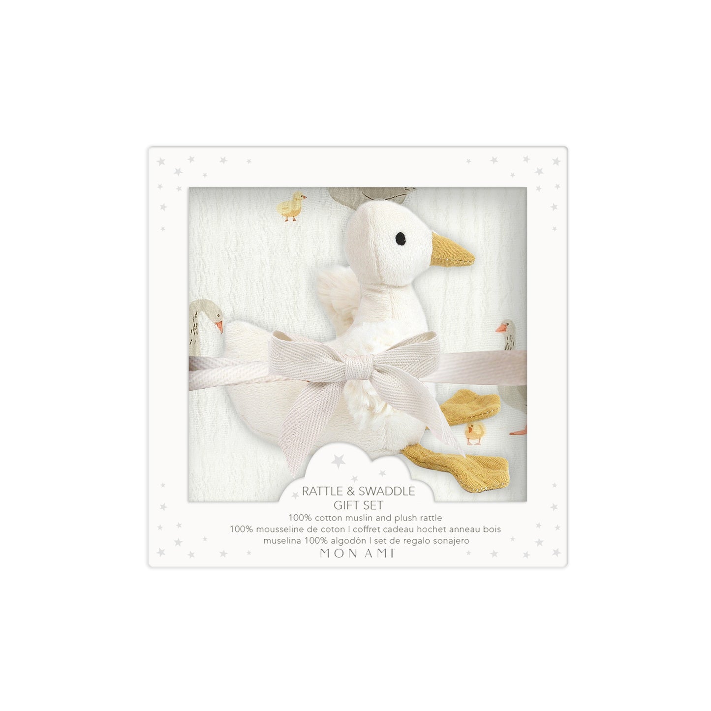 Mother Goose Swaddle & Rattle Gift Set