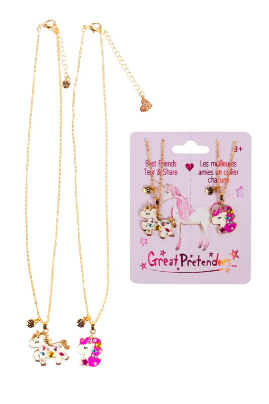 Tear & Share Necklaces: Bejeweled Unicorns