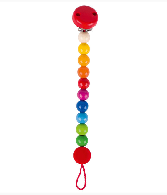 Rainbow Wooden Pacifier Clip