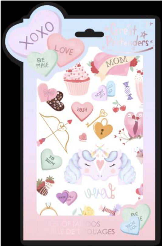 Candy Heart Valentine Tattoos