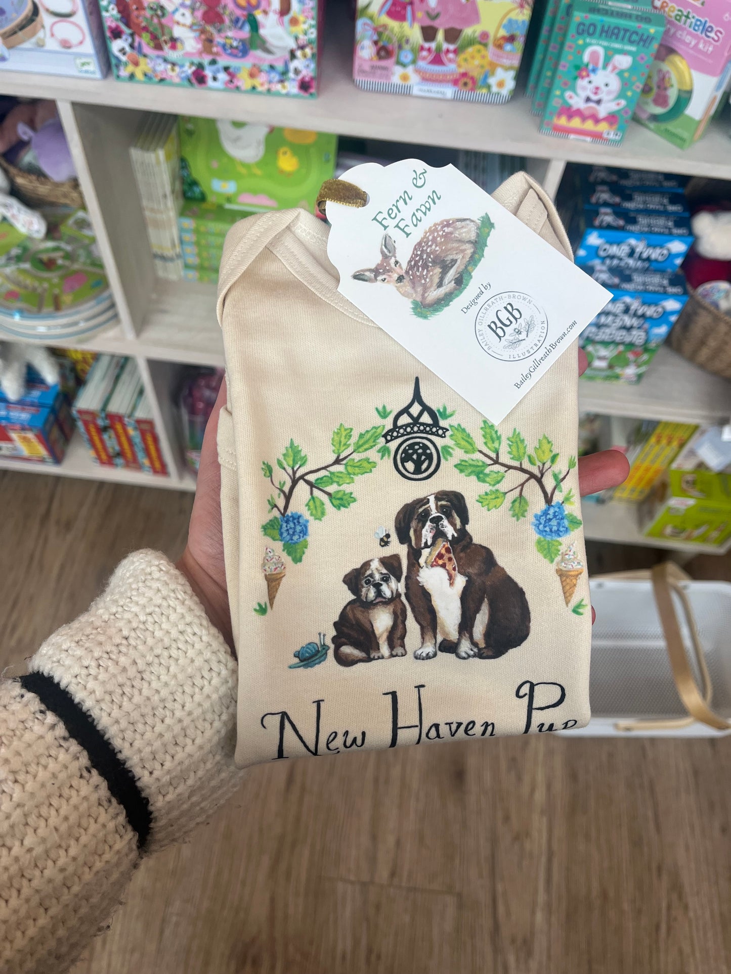 New Haven Pup Onesie: 18 Months