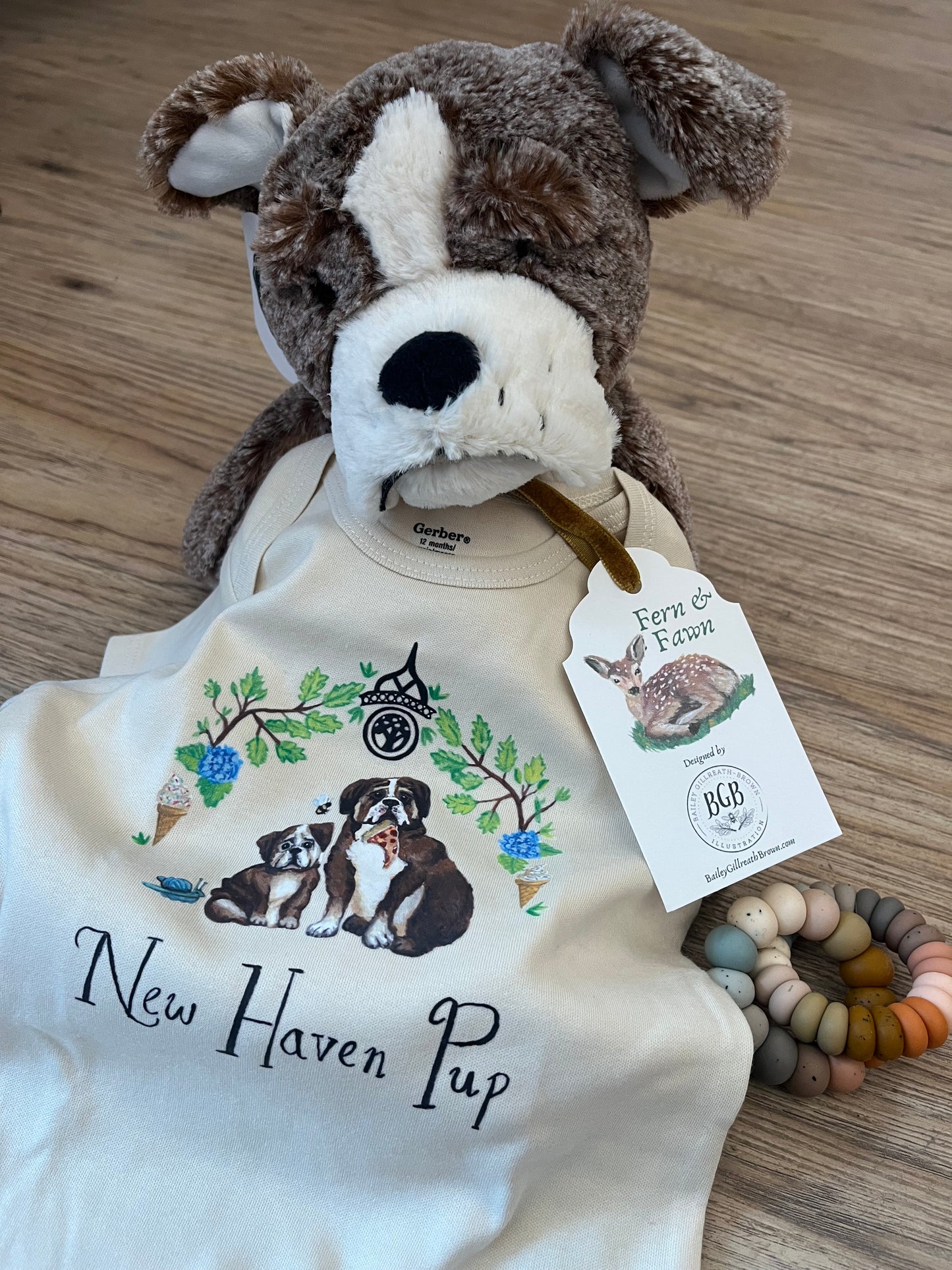 New Haven Pup Onesie: 18 Months