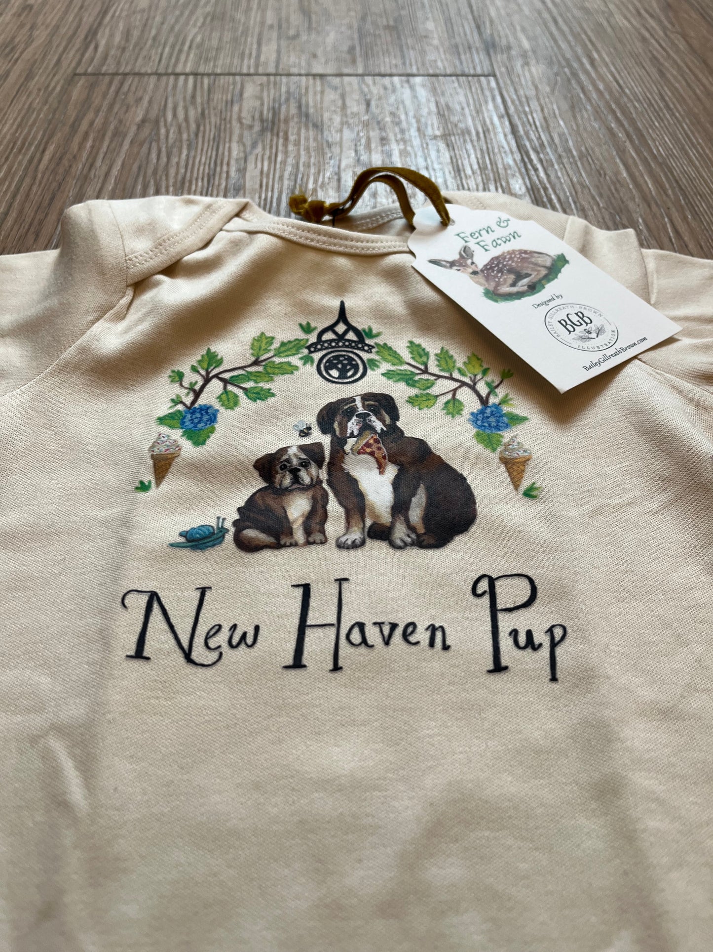 New Haven Pup Onesie: 24 Months