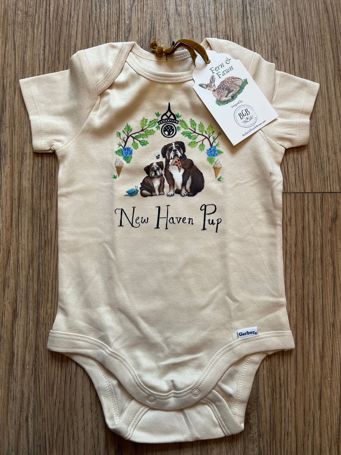 New Haven Pup Onesie: 18 Months