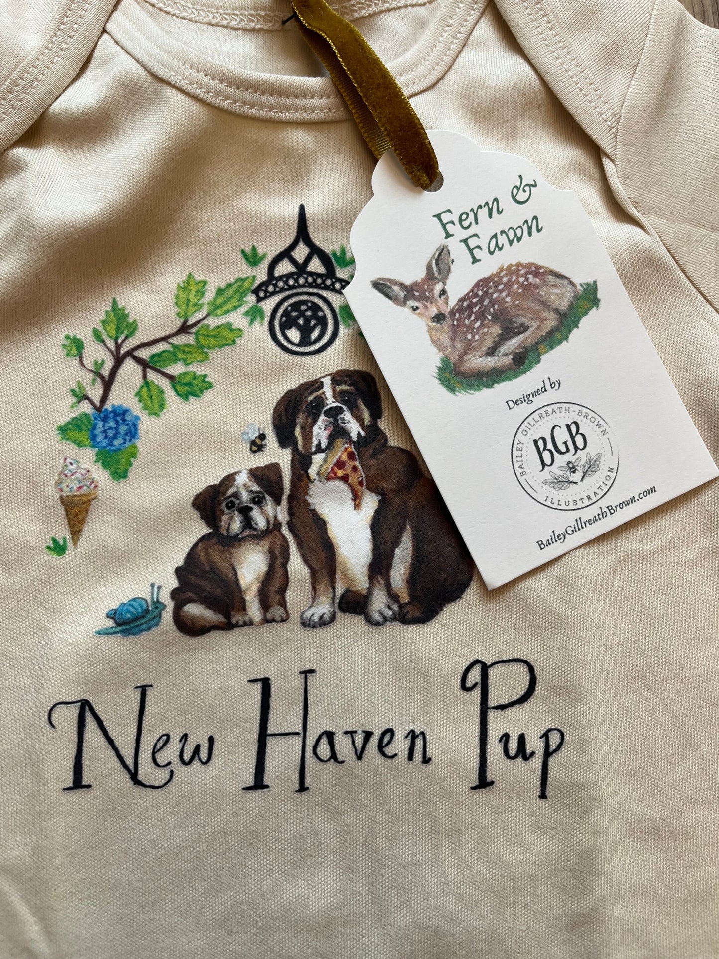 New Haven Pup Onesie: 18 Months