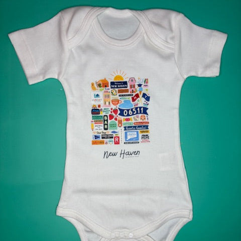 New Haven Onesie: New Haven Print: 0-3M